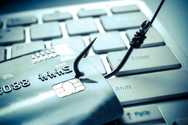 fishing hook on credit card