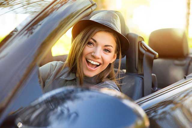 girl in car