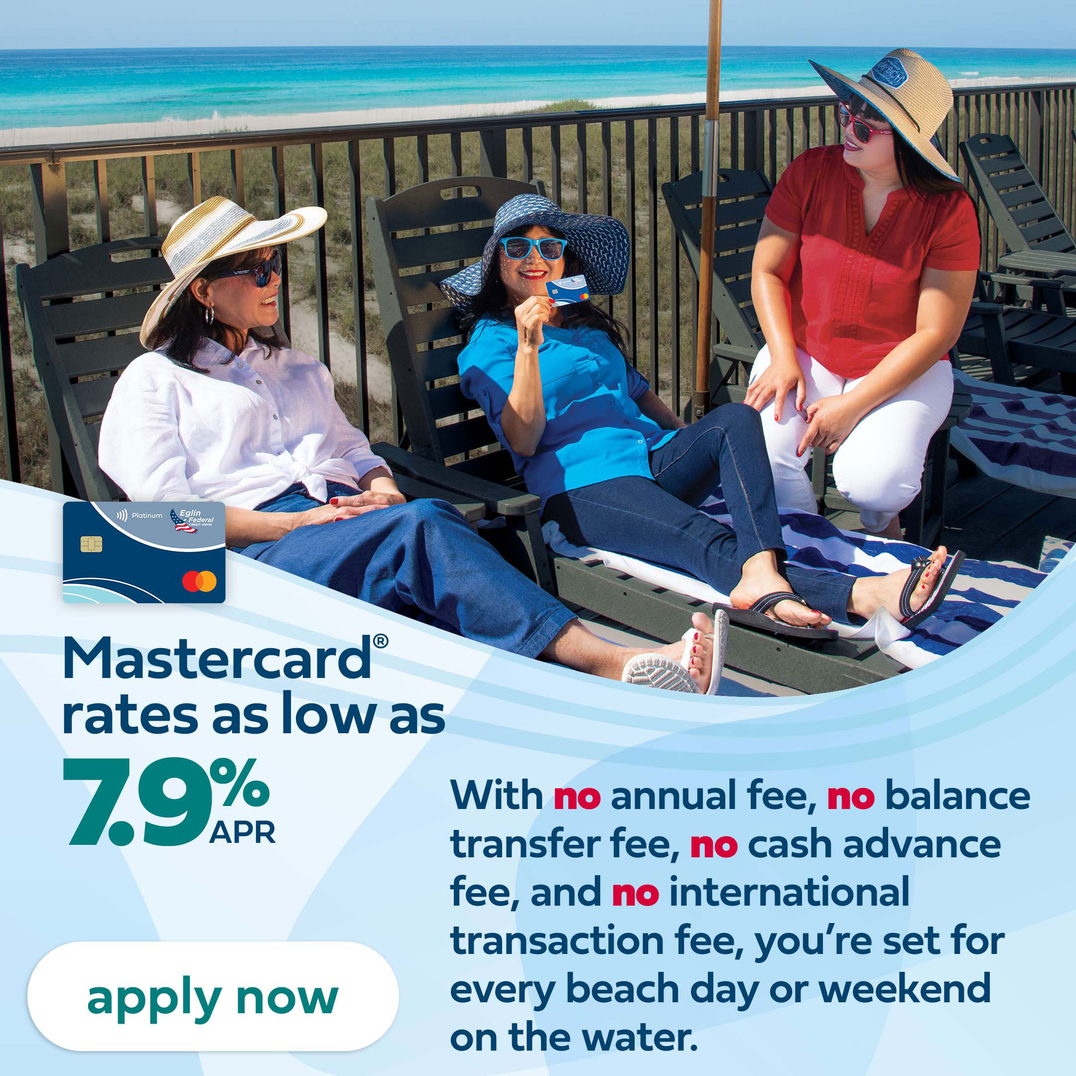 Mastercard rates as low as seven point nine percent APR. Click to apply online now.