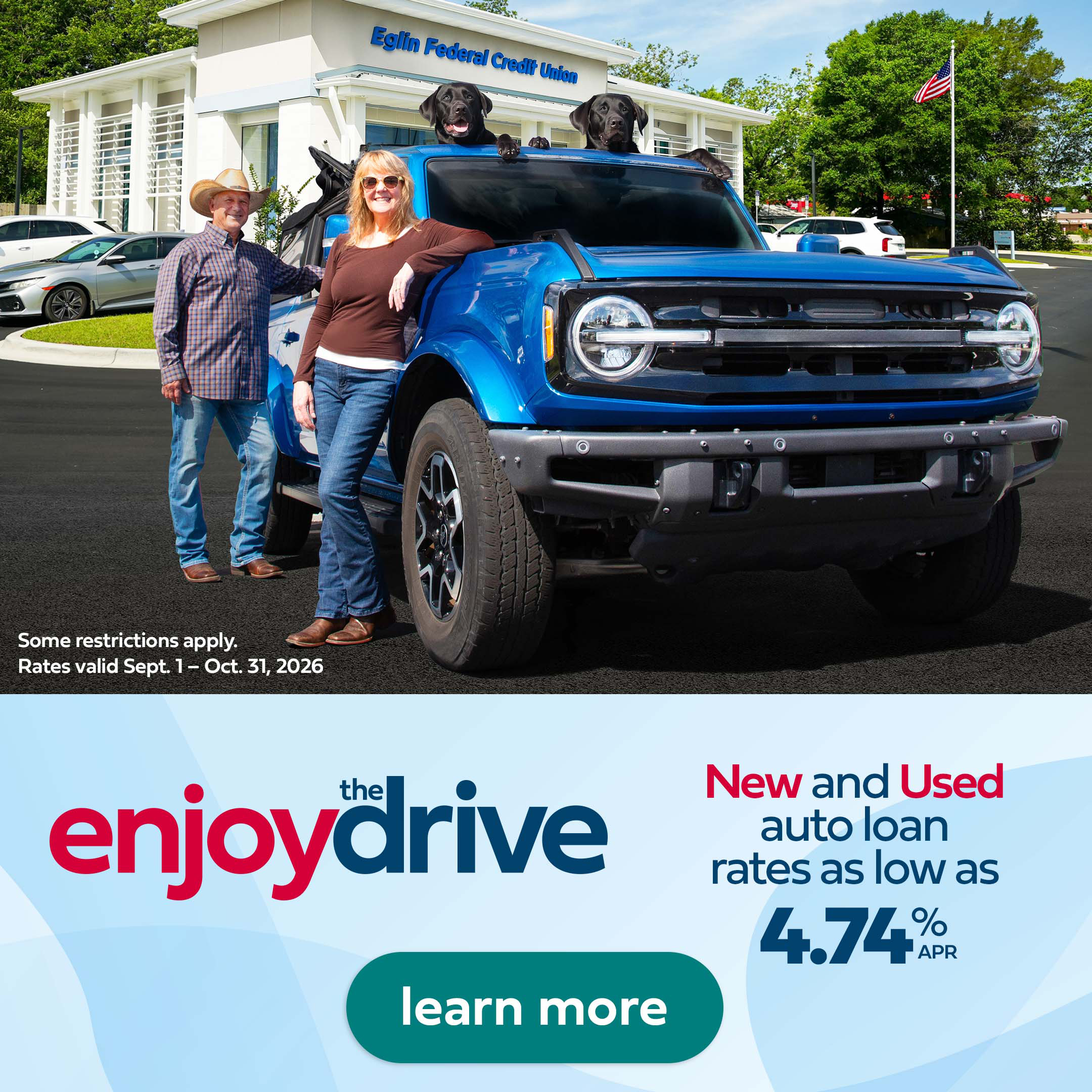 New and Used auto loan rates as low as 4.74% APR.